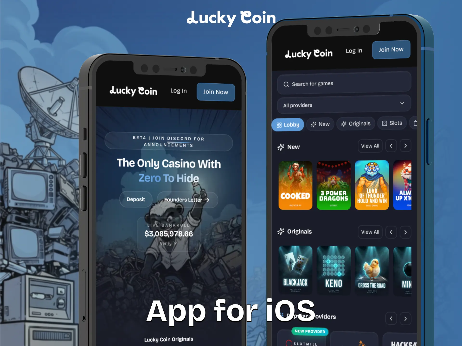 Get the mobile Lucky Coin App for your iOS device now.
