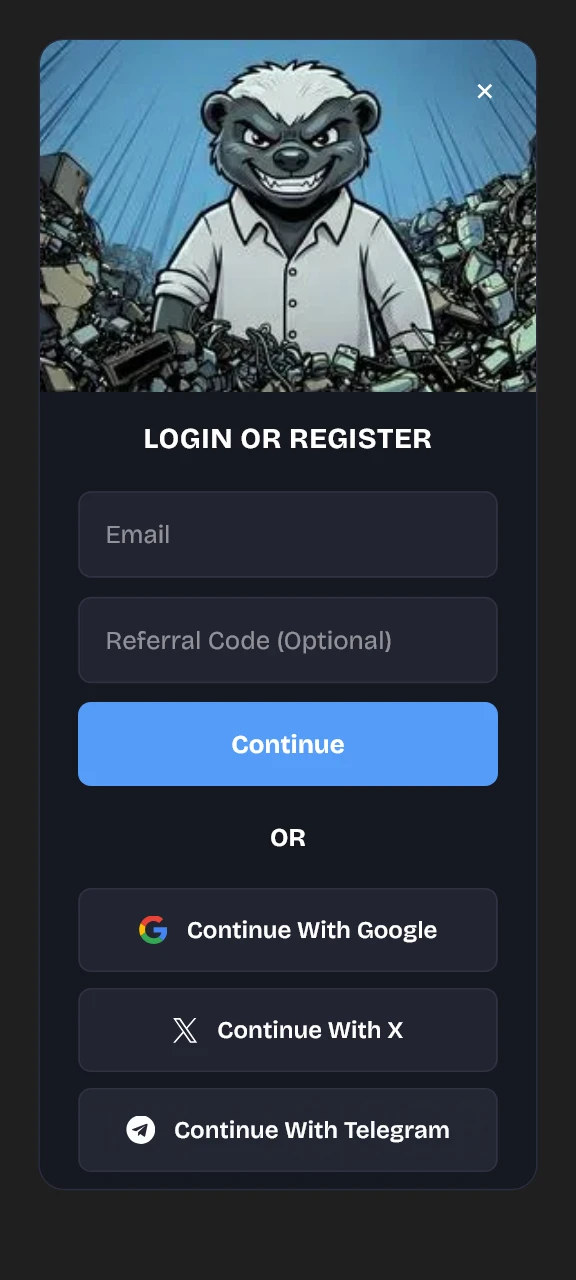 Create a new account in the Lucky Coin app and sign up.