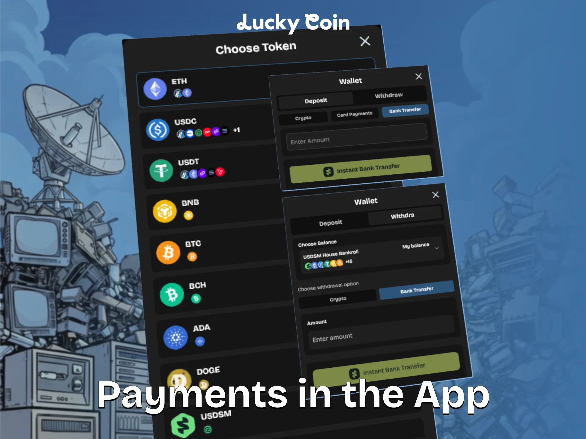 Deposit funds securely through the Lucky Coin App in Canada.
