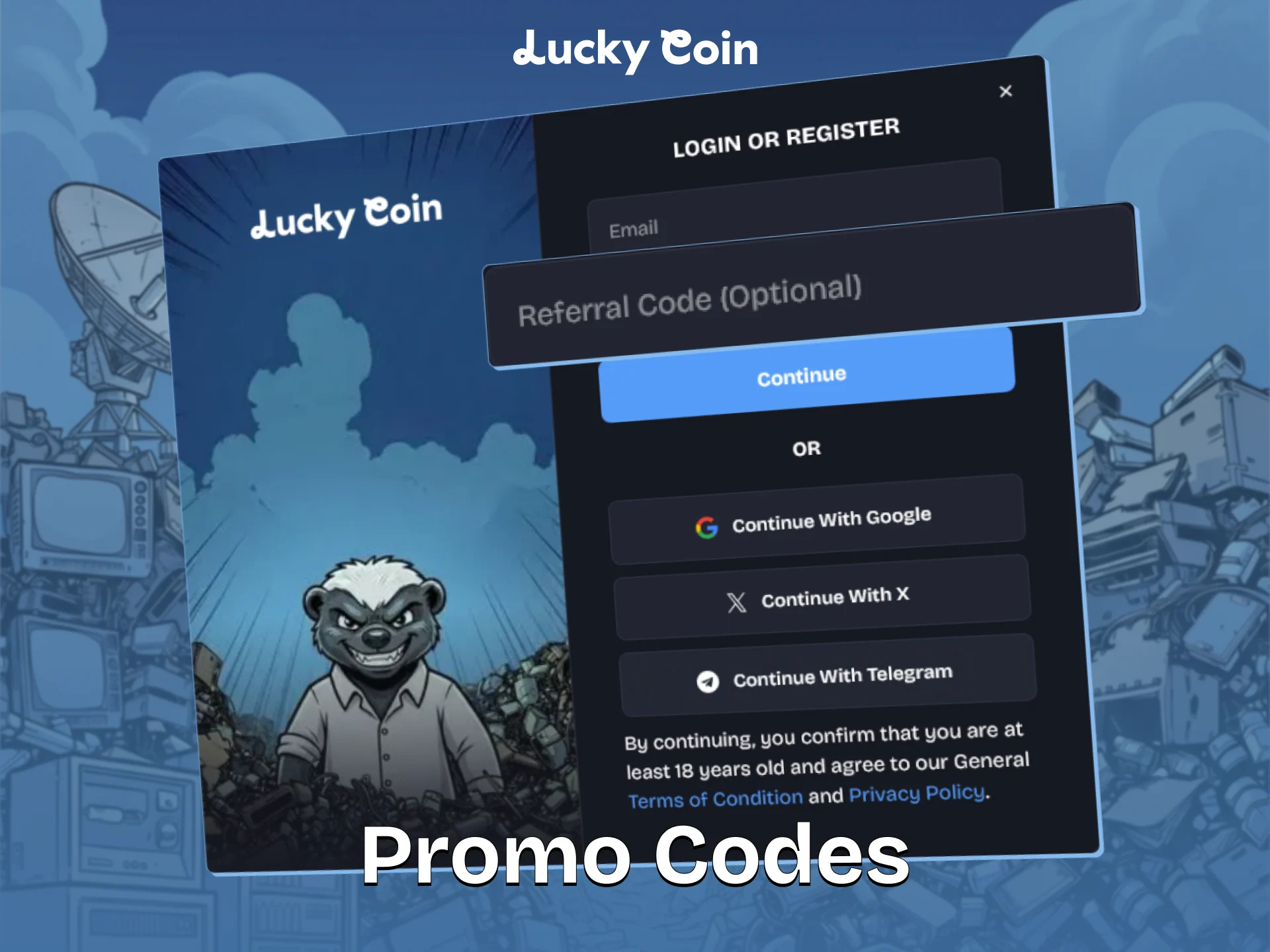 Redeem special Lucky Coin promo codes to get your bonus now.
