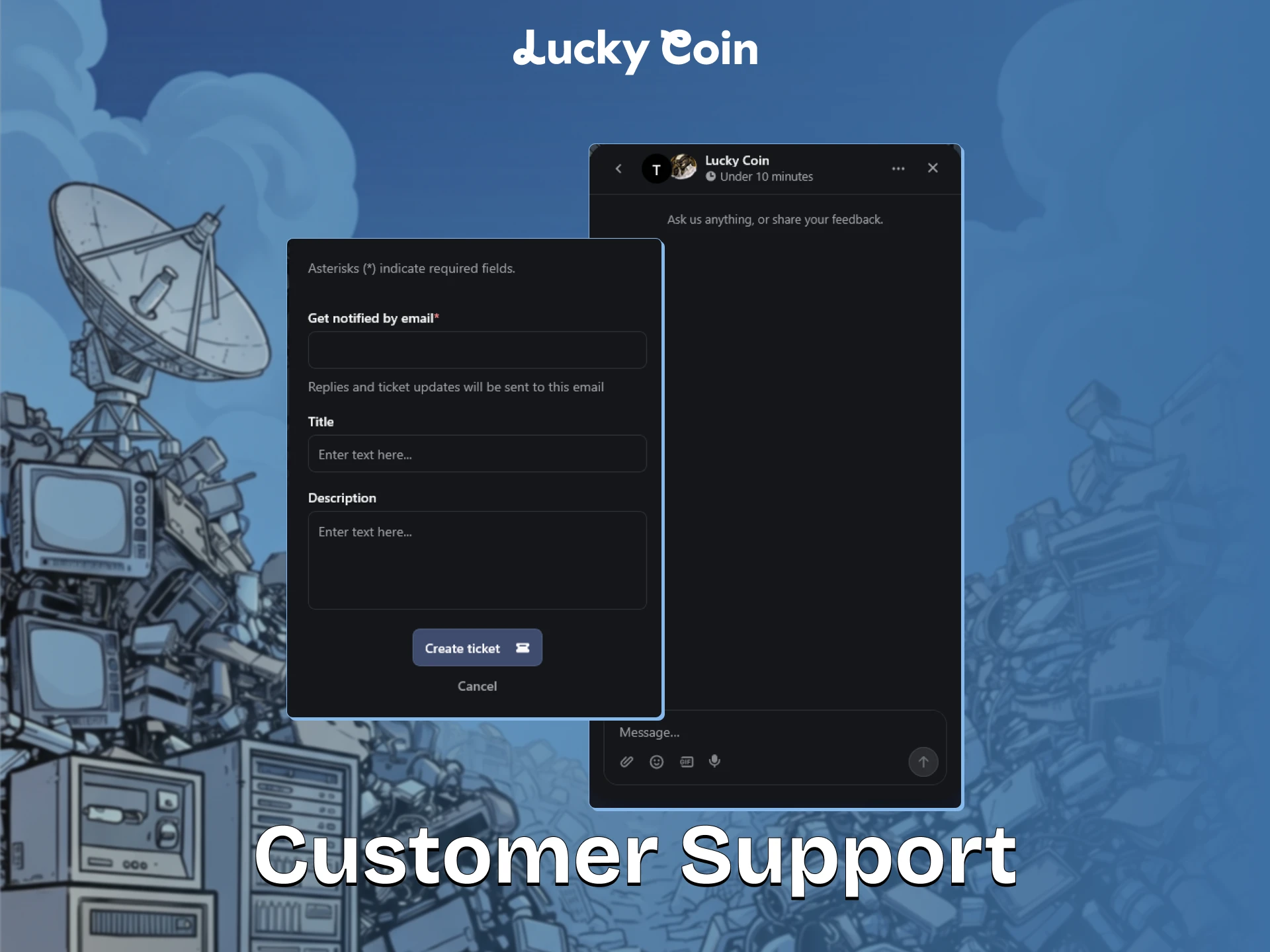 Contact support to get help with your Lucky Coin deposit methods.
