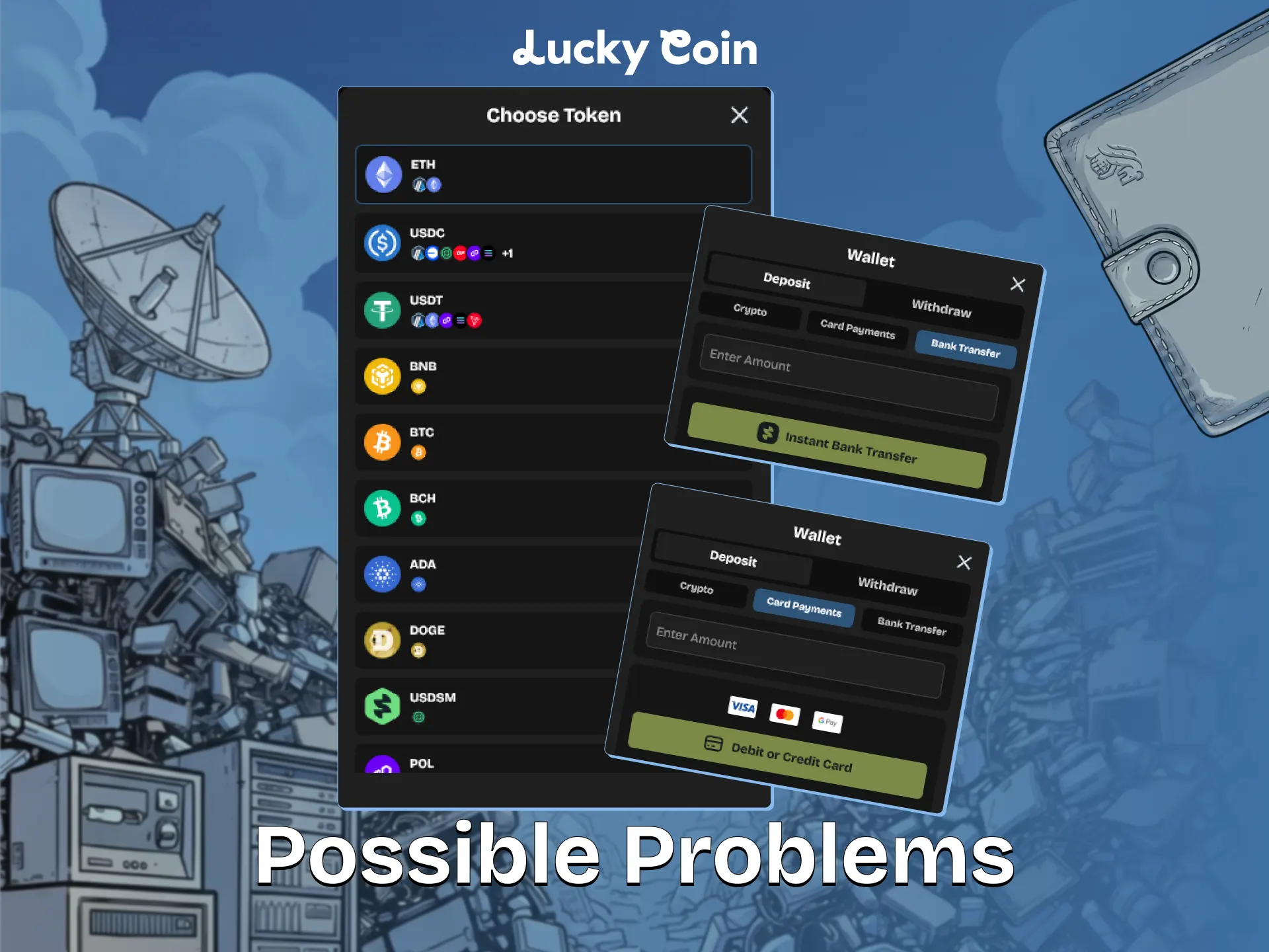 Learn how to resolve any Lucky Coin deposit methods issues instantly.