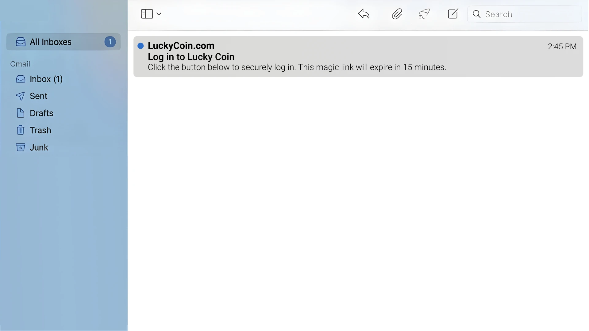 Confirm your registration details to verify the new Lucky Coin account.